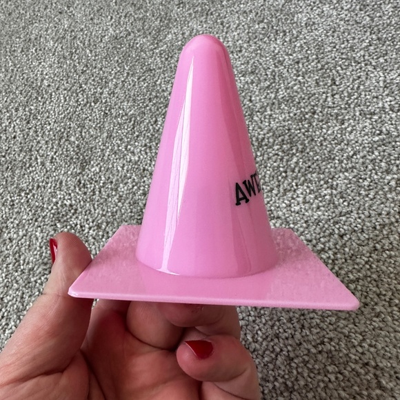 Pink Traffic Cone Decoration with "Awesome" Decoration - Picture 3 of 6